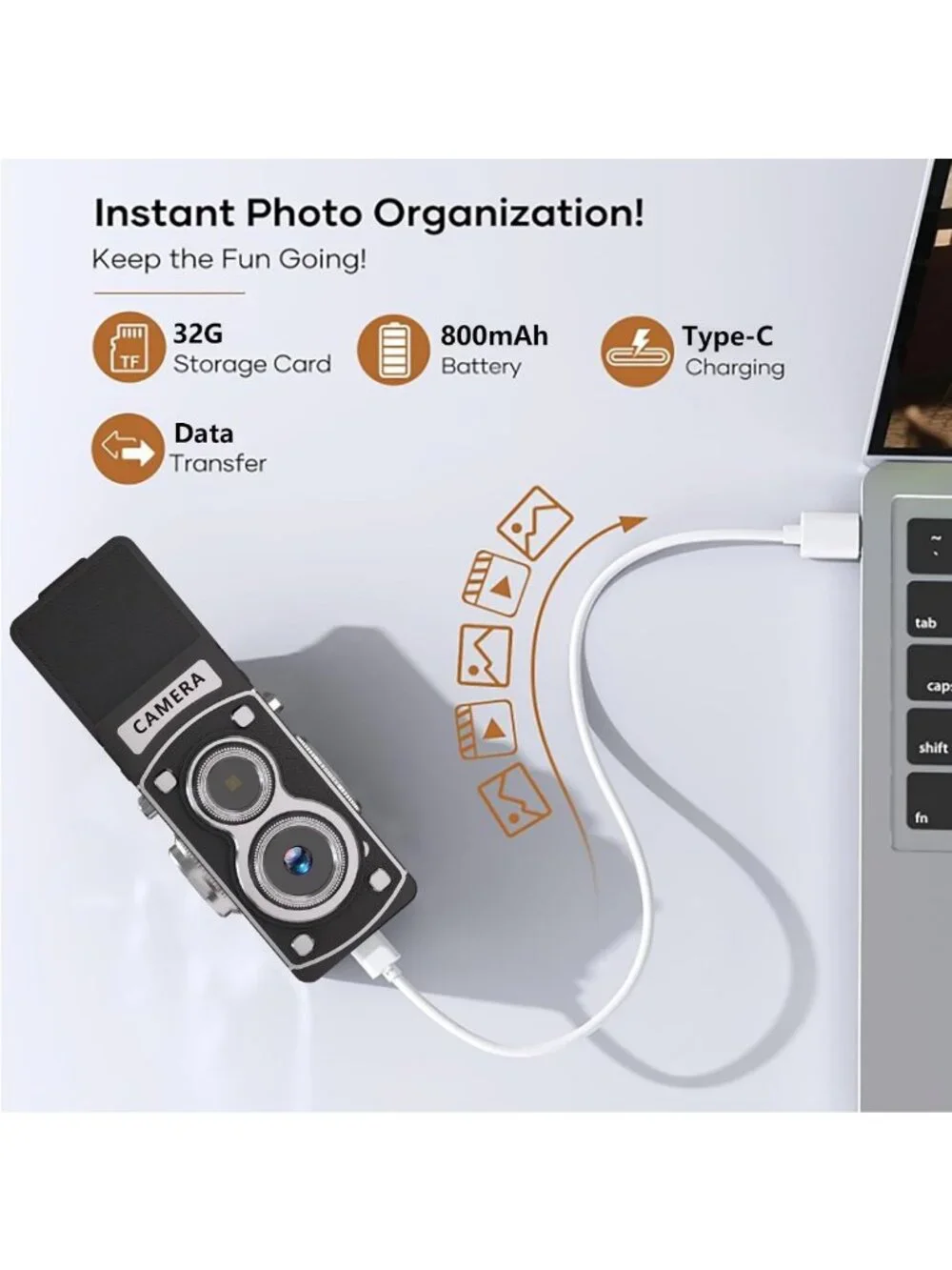 Mini Vintage Digital Camera - 1080P FHD Retro Point & Shoot, Compact & Portable